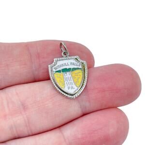 Estate Sterling Silver 925 Bushkill Falls PA Enamel Charm